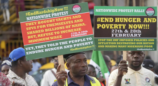 Nigerias Gewerkschaftsmitglieder streiken landesweit wegen der steigenden Inflation und nicht