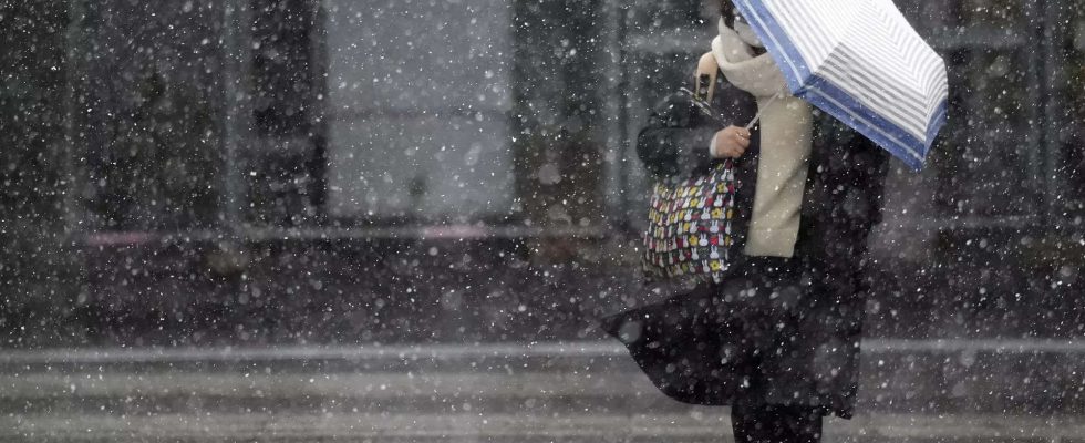 Starker Schneefall im Grossraum Tokio fuehrt zu Zug und Flugbehinderungen