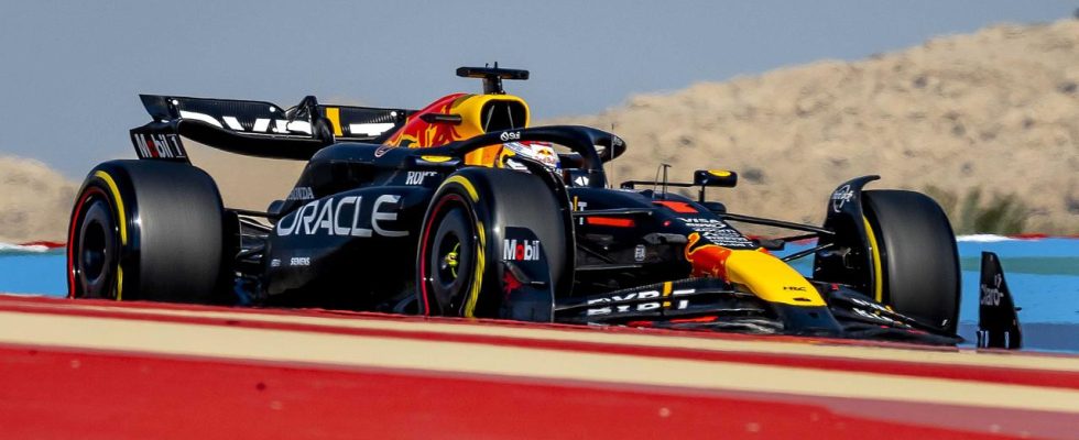 Unzufriedener Verstappen faehrt im ersten Freien Training zum Bahrain GP