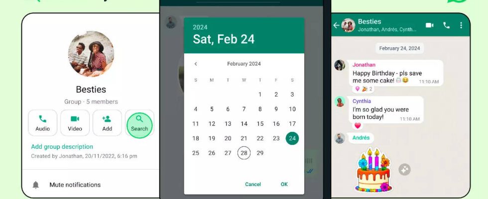 WhatsApp fuehrt die Funktion „Suche nach Datum fuer Android Benutzer ein