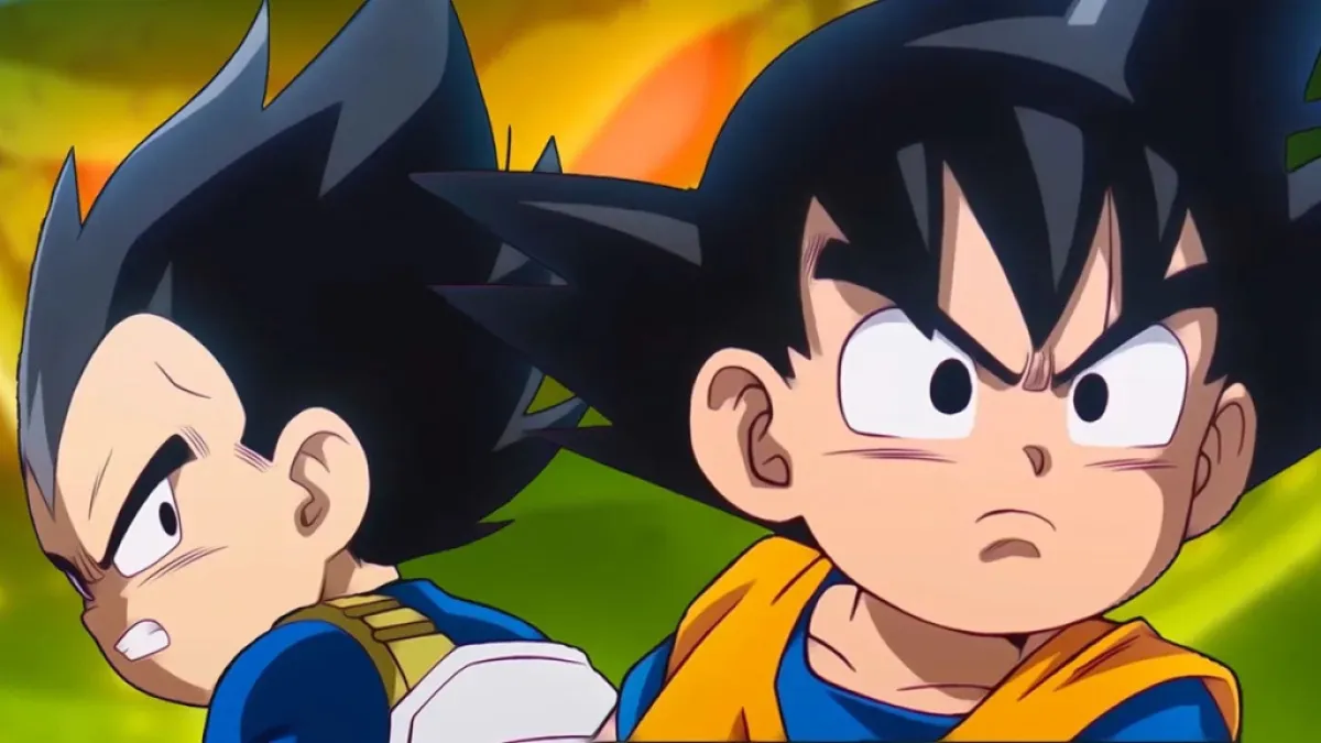 Vegeta und Goku in Dragon Ball Daima.  Dieses Bild ist Teil eines Artikels über den Kanon von Dragon Ball Daima?