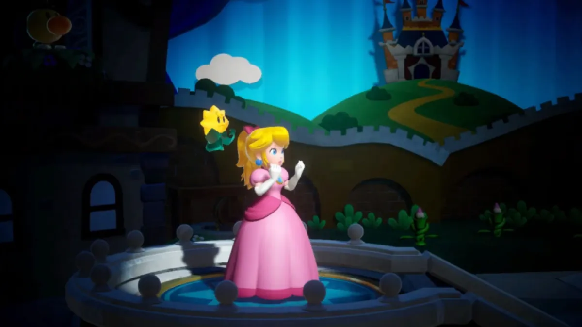 Neues Princess Peach, brandneues Spiel für Nintendo Switch, vielleicht Erscheinungsdatum 2024. Dieses Bild ist Teil eines Artikels darüber, wie perfekt kurze Spiele wie Princess Peach: Showtime sind. 