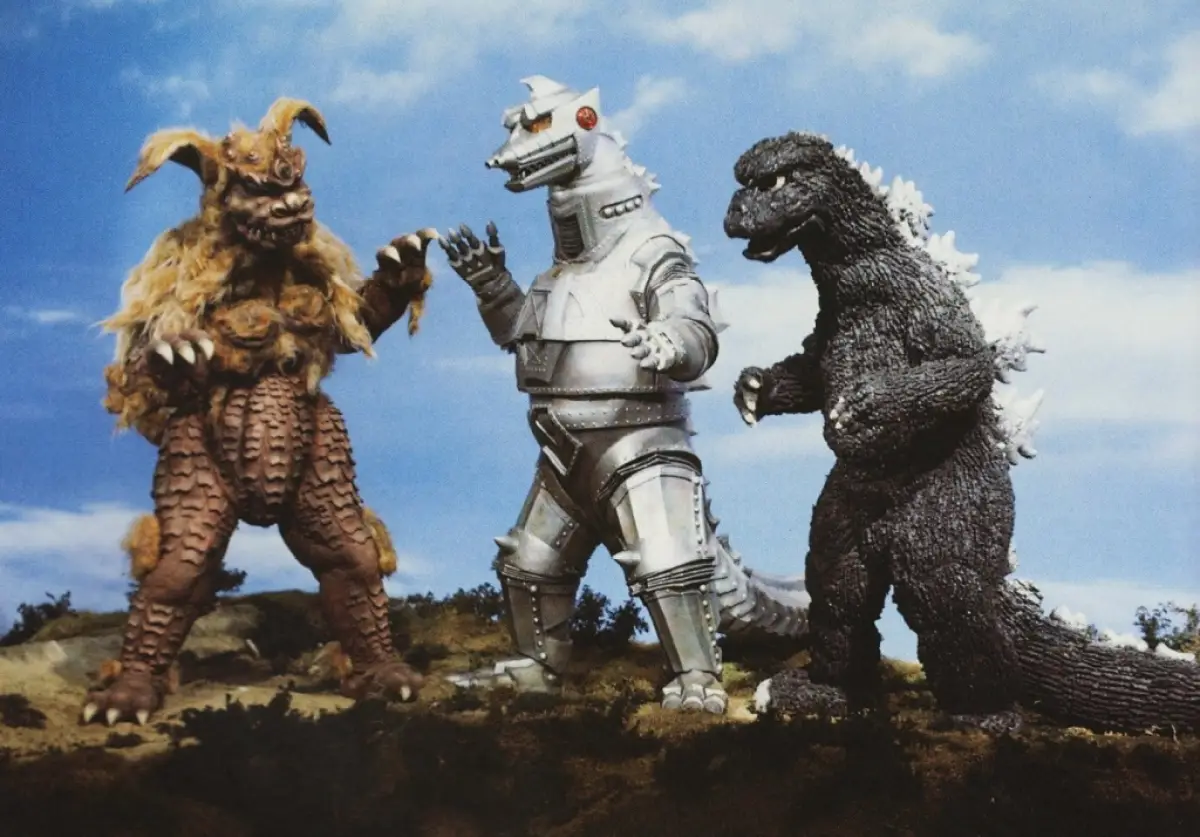 König Caesar und Godzilla kämpfen gegen Mechagodzilla