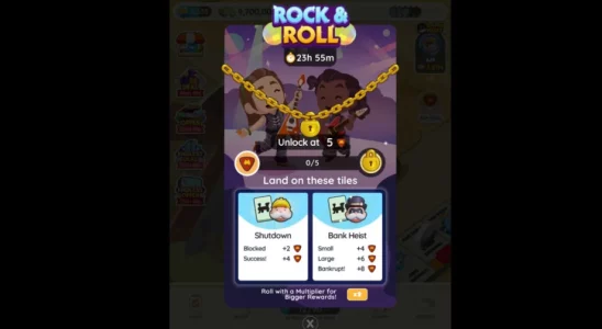 Alle RocknRoll Belohnungen und Meilensteine ​​in Monopoly GO aufgelistet