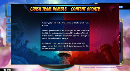 Crash Team Rumble erhaelt naechste Woche das letzte Inhaltsupdate