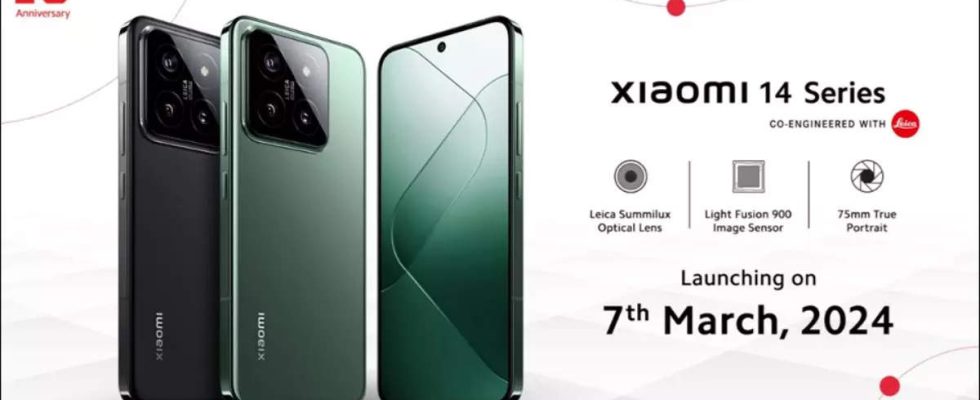 Die Xiaomi 14 Serie wird heute in Indien eingefuehrt Erwarteter Preis