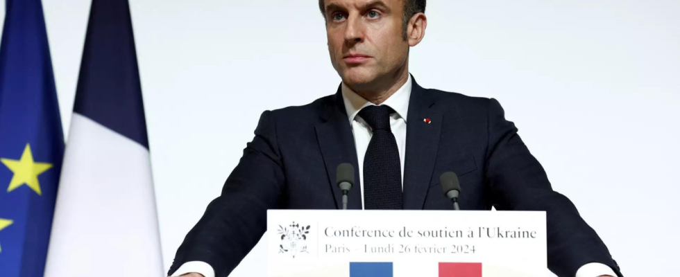 Frankreichs Praesident Macron fordert die Verbuendeten der Ukraine auf keine