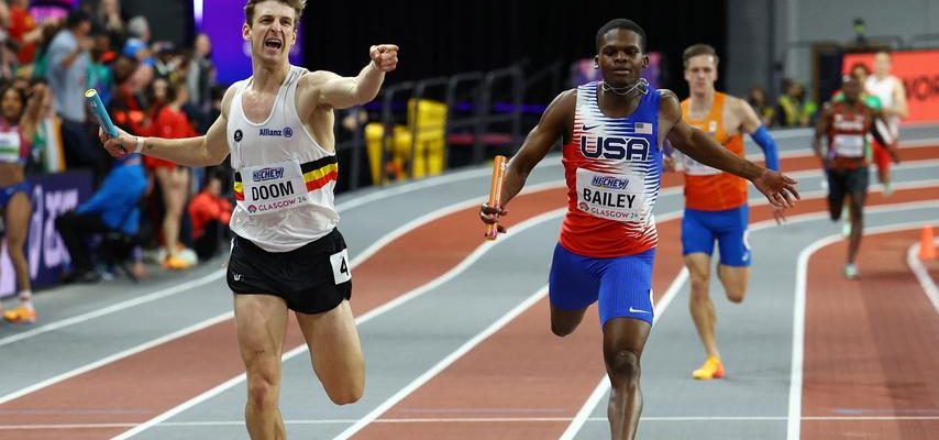 Niederlaendische Staffelmaenner holen Bronze im 4x400 Meter Lauf bei den Hallenweltmeisterschaften