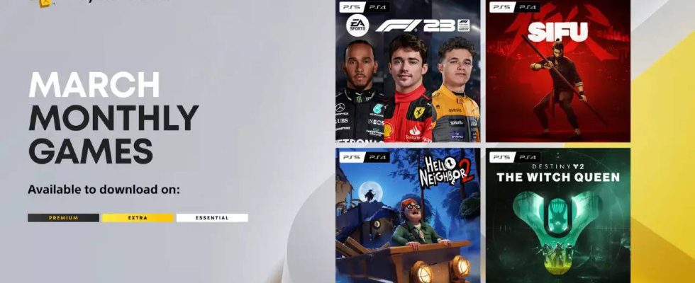PlayStation Plus Spiele fuer Maerz EA Sports F1 23 Destiny 2