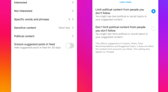 So deaktivieren Sie den politischen Inhaltsfilter von Instagram