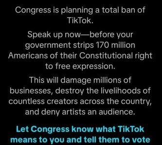 TikTok bittet die Benutzer den Kongress anzuweisen es nicht zu