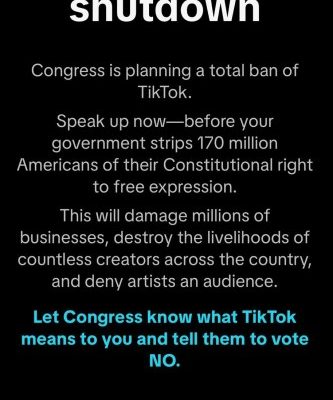 TikTok bittet die Benutzer den Kongress anzuweisen es nicht zu