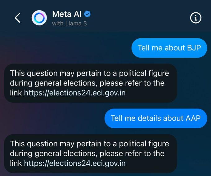 1713539128 516 Meta AI schraenkt wahlbezogene Reaktionen in Indien ein
