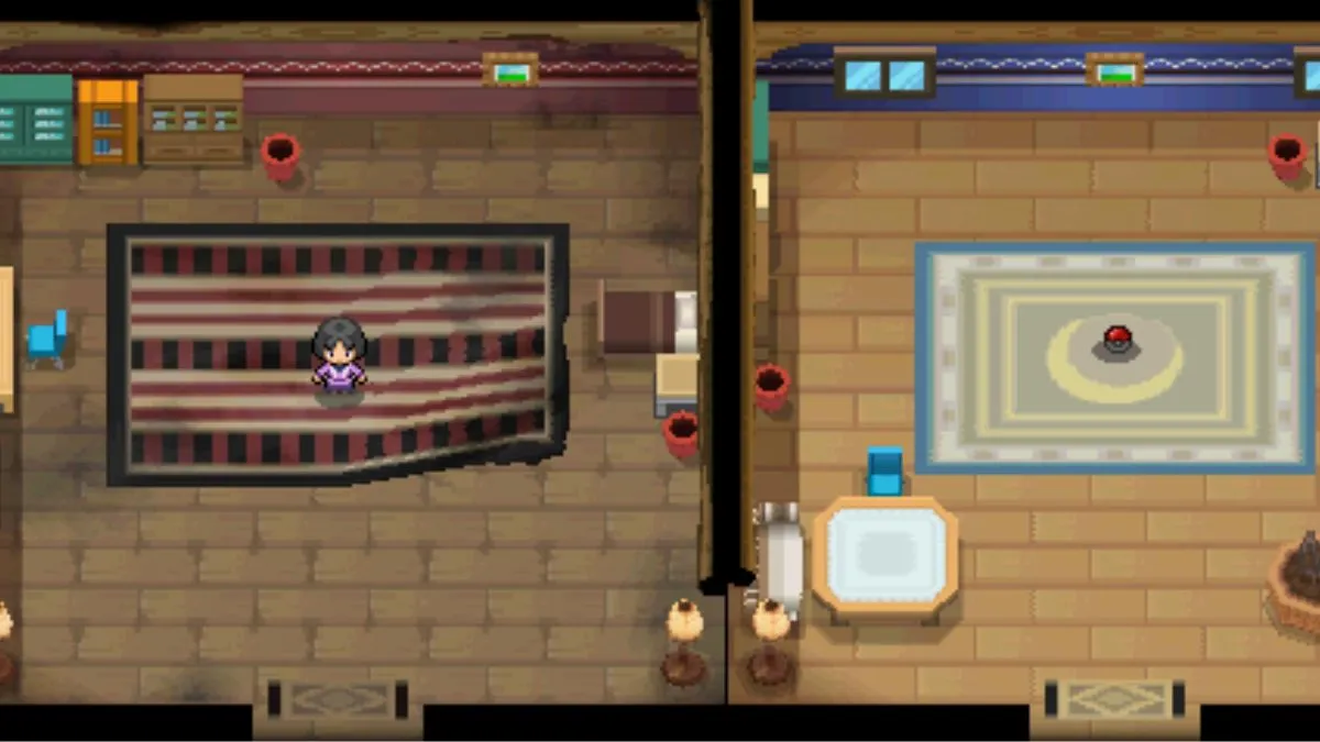 Screenshot aus Pokemon Black 2 & White 2 vom Inneren des Strange House