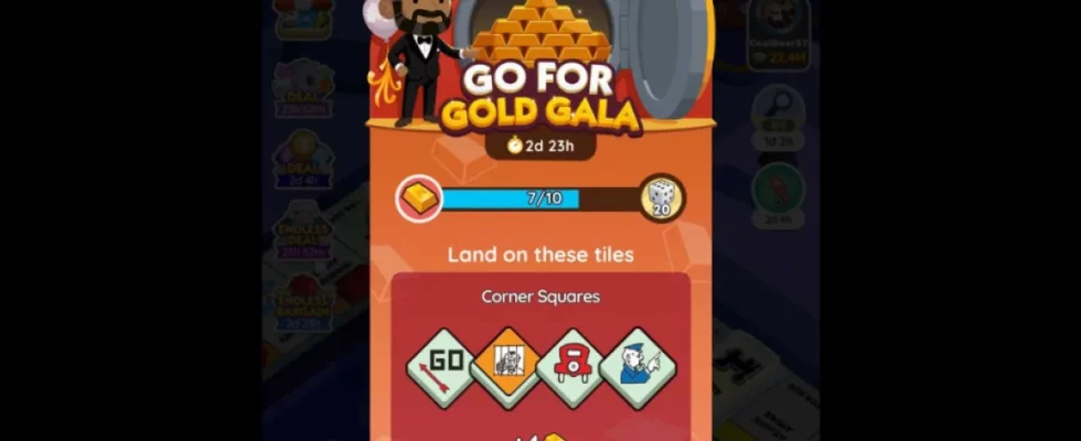 Alle Go For Gold Gala Belohnungen und Meilensteine ​​in Monopoly GO