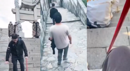 Menschen in China haben Schwierigkeiten 6660 Stufen mit „wackeligen Beinen