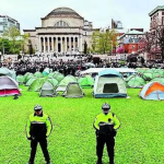 New Yorker Polizei verhaftet pro palaestinensische Demonstranten auf dem Columbia Campus