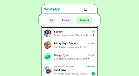 WhatsApp fuegt Filter hinzu um Nachrichten einfacher zu finden