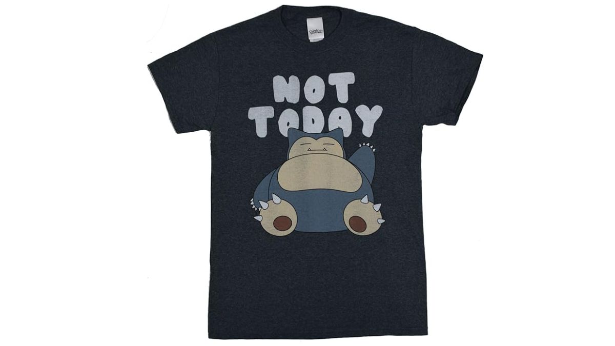 Bild eines T-Shirts mit einem Snorlax darauf und den Worten "Nicht heute"