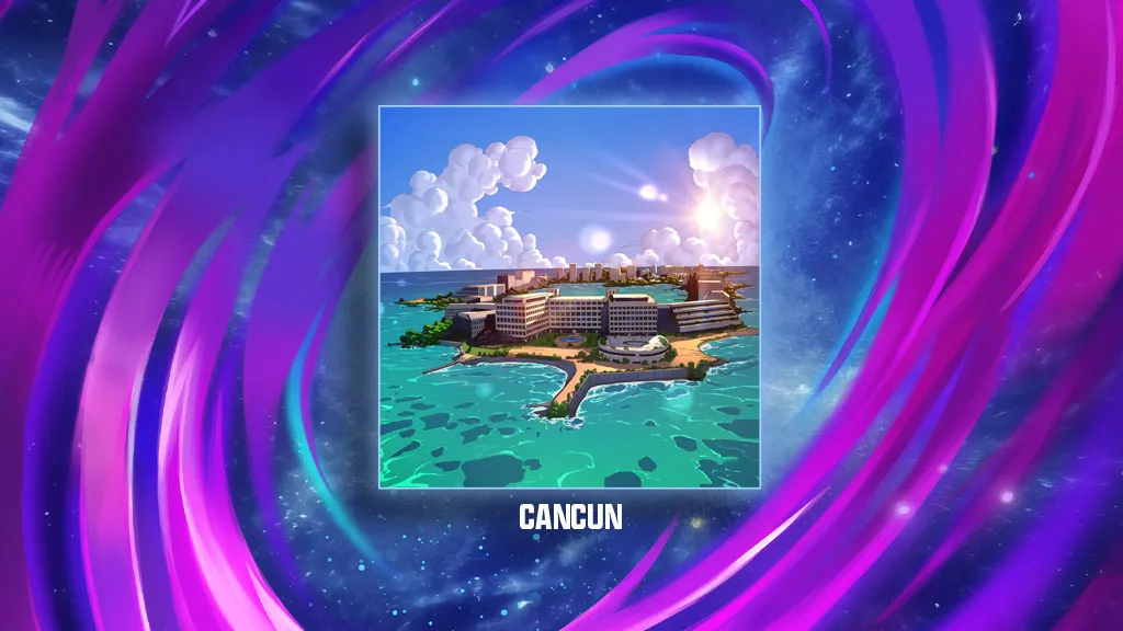 Ein Bild, das den neuen Standort in Cancun in Marvel Snap zeigt