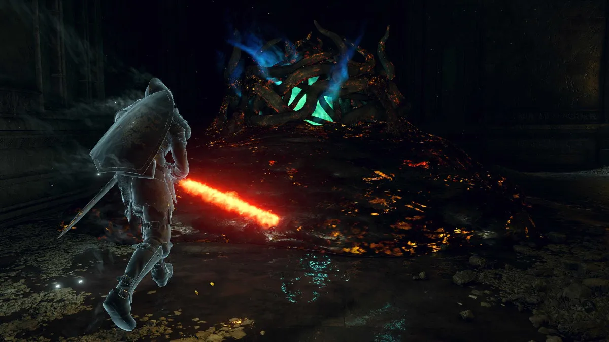 Elias der Ritter kämpft in Demon's Souls Remake auf PlayStation 5 gegen Phalanx