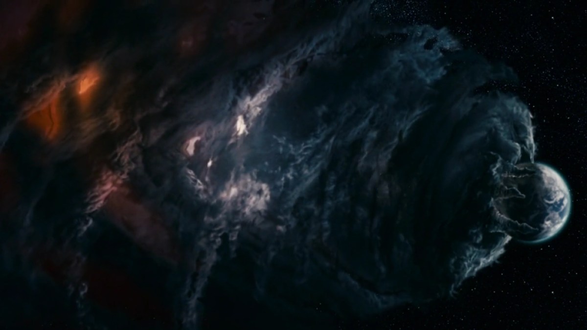 Galactus umgibt die Erde in Fantastic Four: Rise of the Silver Surfer