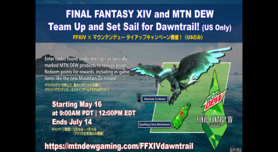 Die Zusammenarbeit zwischen Mountain Dew und Final Fantasy XIV bringt