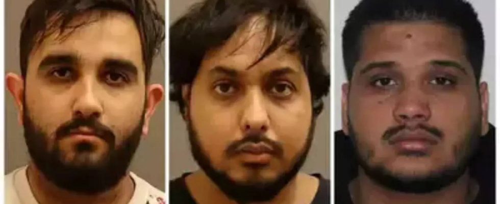 Drei Inder denen die Toetung des Khalistan Separatisten Nijjar vorgeworfen wird