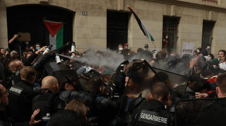 Polizei loest Pro Palaestina Protest an franzoesischer Universitaet auf VIDEOS – World