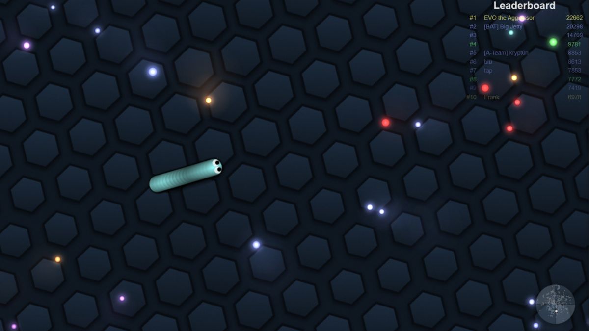 Screenshot aus dem Webspiel Slither.io