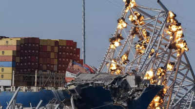 Schifffahrtskanal im Hafen von Baltimore 11 Wochen nach Brueckeneinsturz wieder
