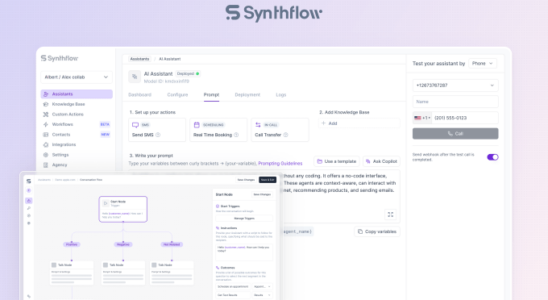 Synthflow erhaelt 74 Mio US Dollar fuer Sprachassistenz ohne Code fuer KMU