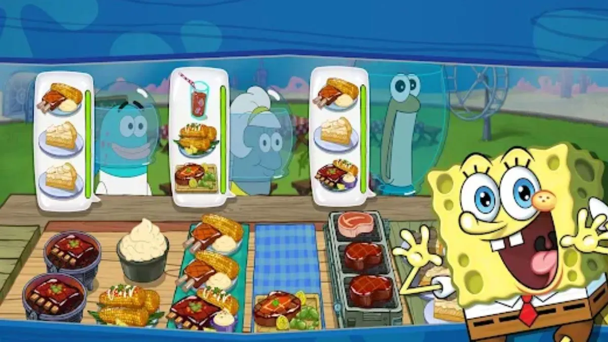 Screenshot des Gameplays des Spongebob Get Cooking Netflix-Handyspiels