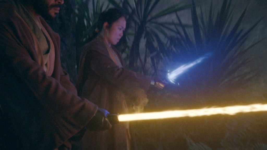 Kurzschluss bei den Lichtschwertern zweier Jedi-Ritter nach Cortosis-Kontakt in „The Acolyte“