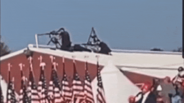 Ansehen Videoaufnahmen zeigen Trump Schuetzen auf Dach Scharfschuetzen des Secret Service