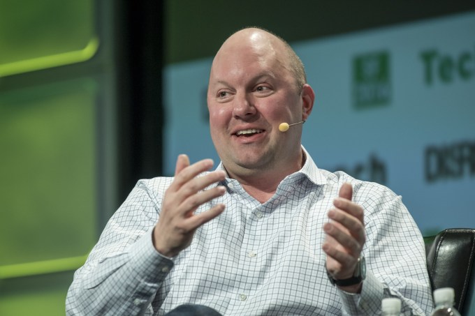 Marc Andreessen, Mitbegründer und General Partner von Andreessen Horowitz, spricht während des TechCrunch Disrupt San Francisco 2016 Summit in San Francisco, Kalifornien, USA, am Dienstag, 13. September 2016.