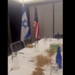 Netanjahu Protest Maden an Netanjahus Tisch Anti Israel Demonstranten behaupten mit fragwuerdigem Video
