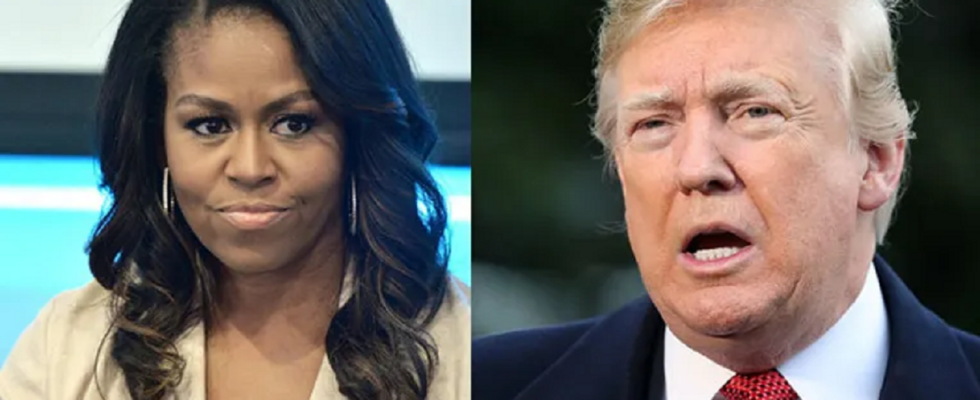 Umfragen zeigen dass Michelle Obama vor Donald Trump liegt was