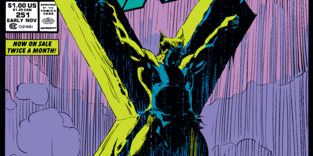 Wolverine hängt an einem Kreuz auf dem Cover von Uncanny X-Men #251