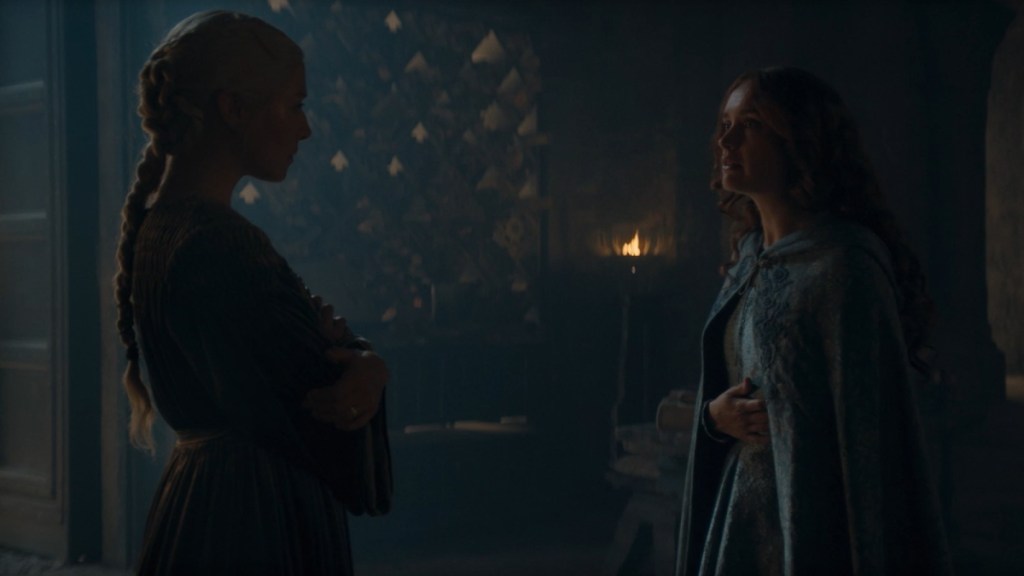 Rhaenyra Targaryen und Alicent Hightower in „House of the Dragon“, Staffel 2, Folge 8