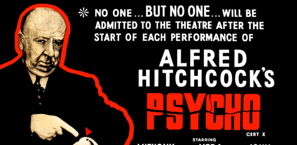 Ein Poster für die Marketingkampagne von Alfred Hitchcocks Psycho