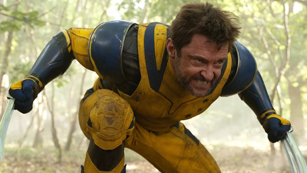 Wolverine duckt sich und zeigt seine Krallen in Deadpool & Wolverine