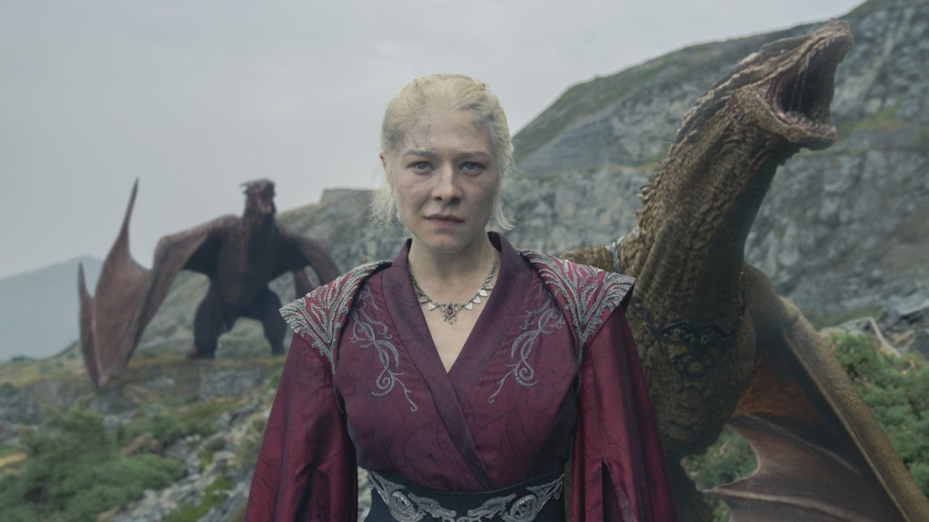 Rhaenyra Targaryen und ihre Drachensamen-Rekruten in „House of the Dragon“, Staffel 2, Folge 7