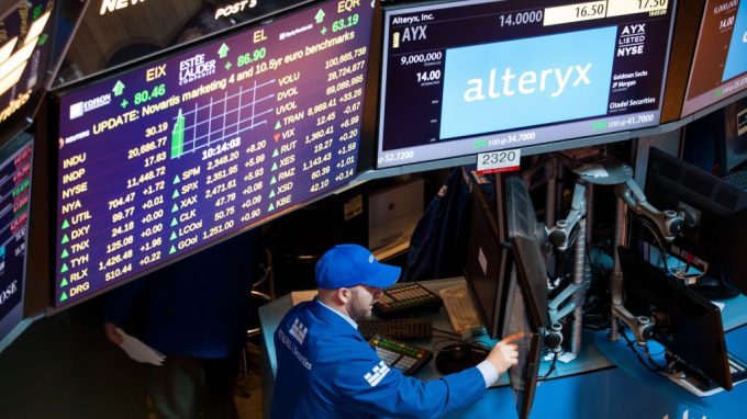 Börsengang von Alteryx an der NYSE am 24. März 2017.