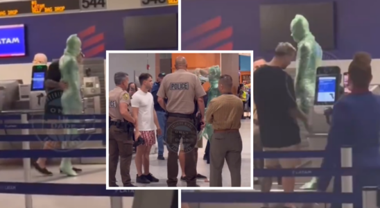 Bizarrer Stunt am Flughafen Miami geht viral Von Kopf bis