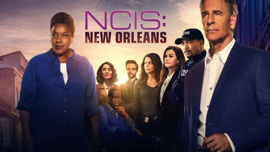 Das Schlüsselbild für NCIS: New Orleans mit den Hauptdarstellern im Sonnenuntergang