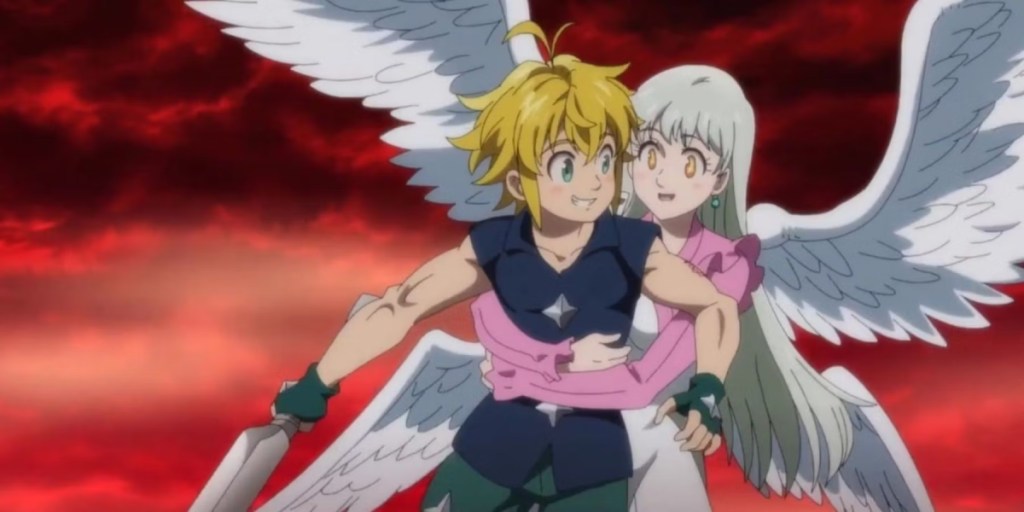 Elizabeth trägt Meliodas im Flug als Teil eines Artikels über die 10 großartigsten Anime-Paare aller Zeiten.