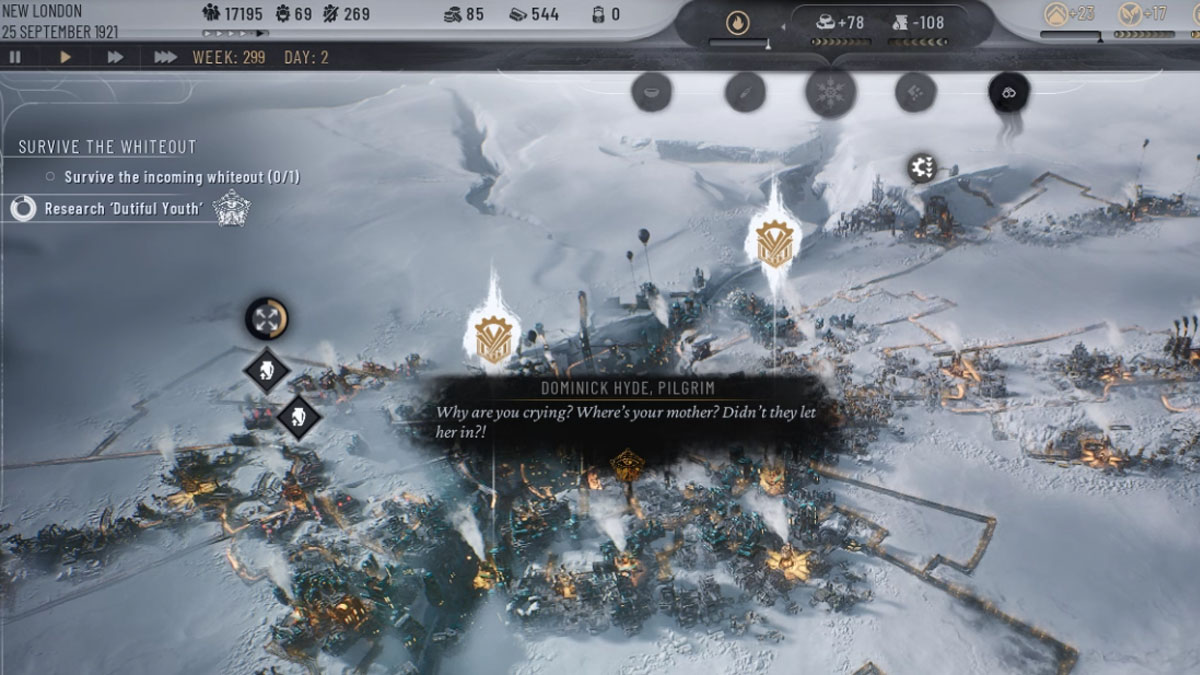 Die Karte in Frostpunk 2.