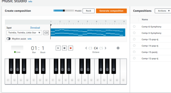 AWS schliesst DeepComposer sein MIDI Keyboard fuer KI Musik