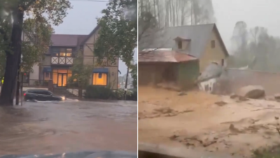 Historisches Dorf in North Carolina steht unter Wasser nachdem Hurrikan